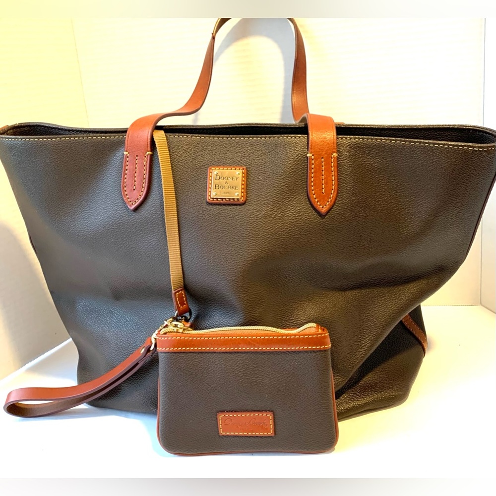 Dooney Bourke Large Chocolate Tote with pouch